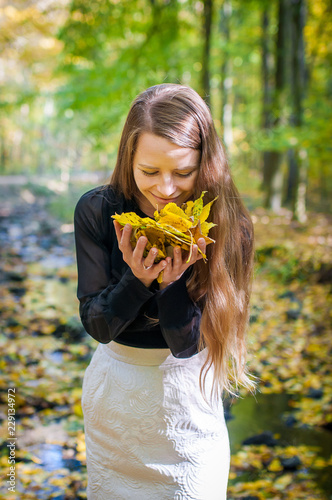 Autumn portrait of young woman