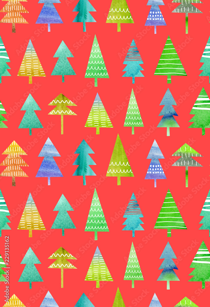 Christmas background. Forest . Pattern
