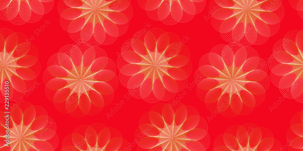 spiderweb flower lace seamless pattern in red and gold spiderweb flower lace seamless pattern in red and gold
