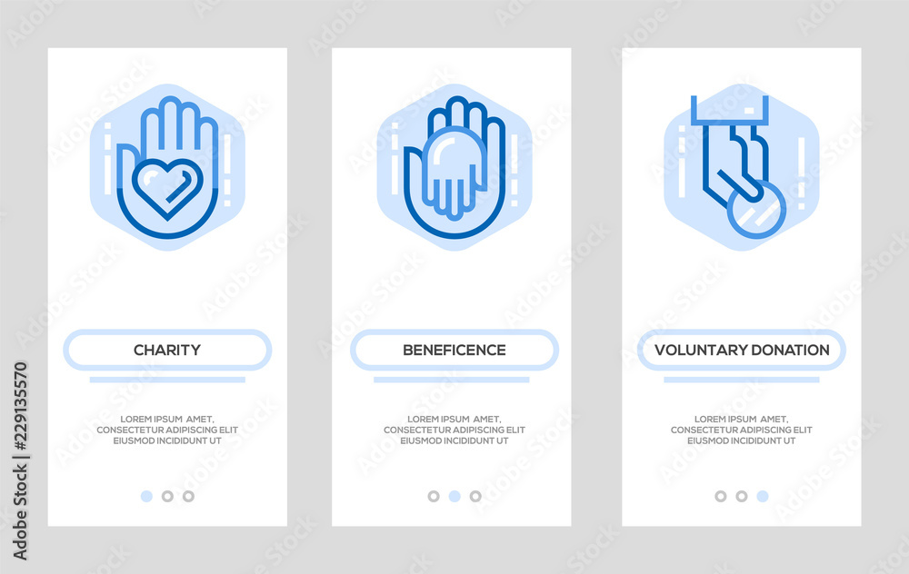 Charity and Donation Banners. Giving Help, Donating Money Vector Vertical Cards. Concept For Web Graphics. Charity and Donation Banners. Giving Help, Donating Money Vector Vertical Cards. Concept For Web Graphics.