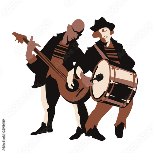 Musicians design concept set with jazz music players and singers.