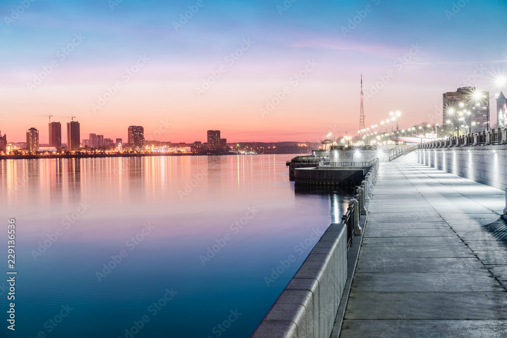Riverside late in the evening. Blagoveshchensk Riverside late in the evening. Blagoveshchensk