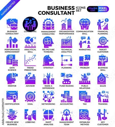 Business consultant icons