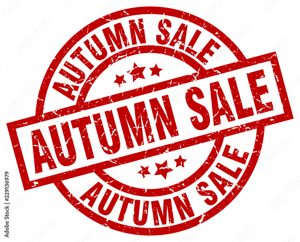 autumn sale round red grunge stamp autumn sale round red grunge stamp