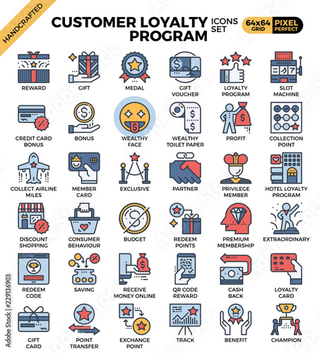 Customer loyalty concept icons