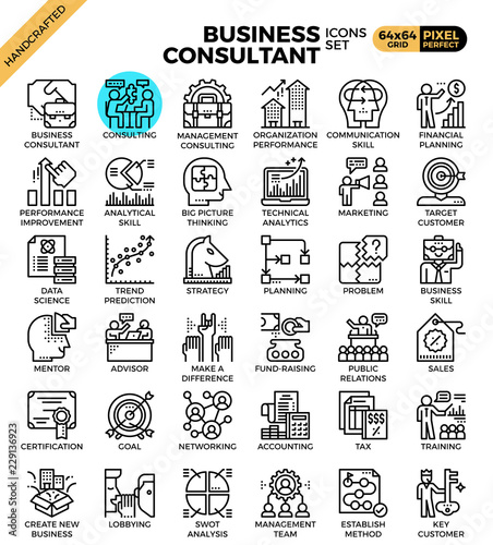 Business consultant icons