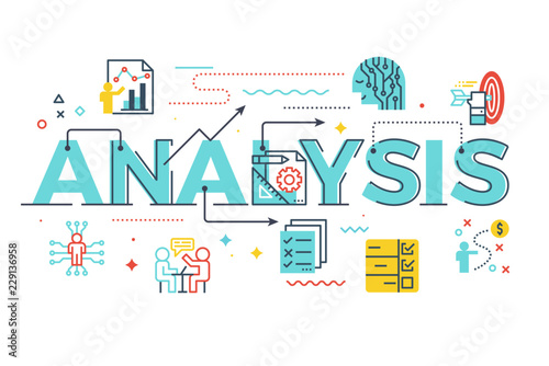 Analysis word lettering illustration