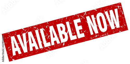 square grunge red available now stamp