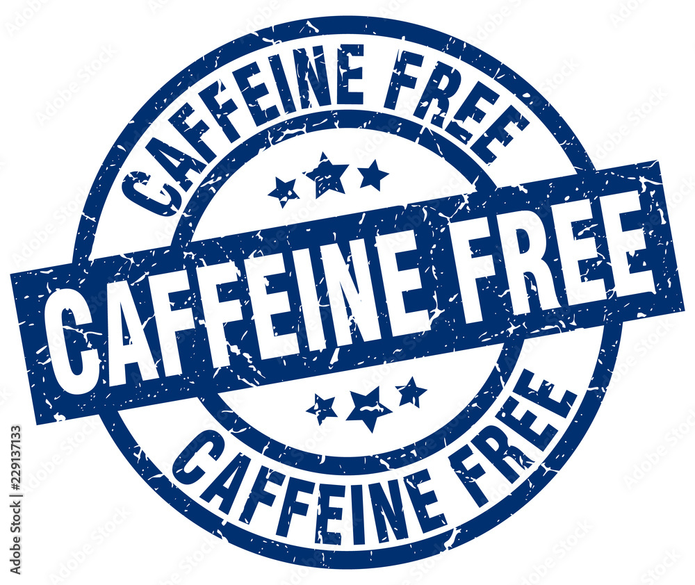 caffeine free blue round grunge stamp caffeine free blue round grunge stamp