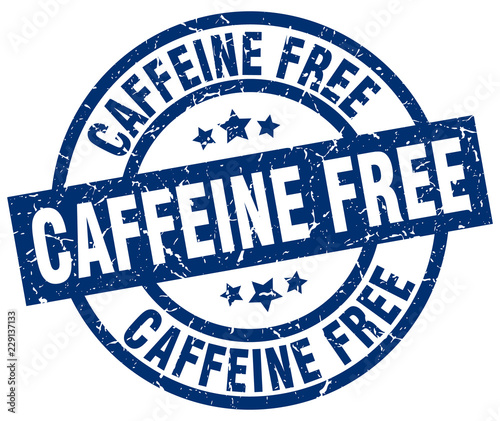 Vászonkép caffeine free blue round grunge stamp