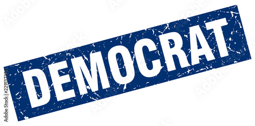square grunge blue democrat stamp