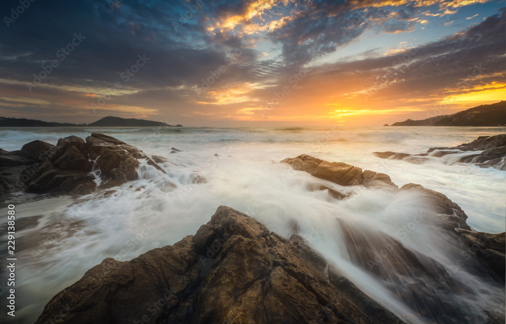 Phuket beach in Thailand.