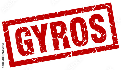 square grunge red gyros stamp