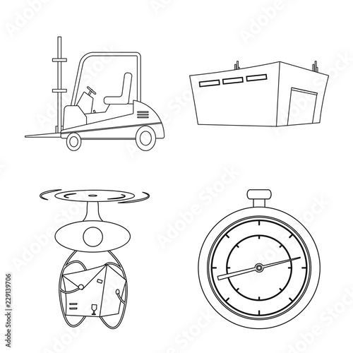 Vector design of goods and cargo logo. Collection of goods and warehouse stock vector illustration.