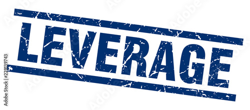 square grunge blue leverage stamp