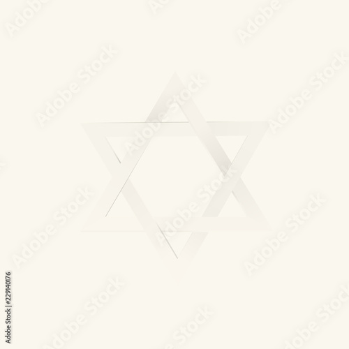 Light Star of David. Vector 3D Symbol of Israel