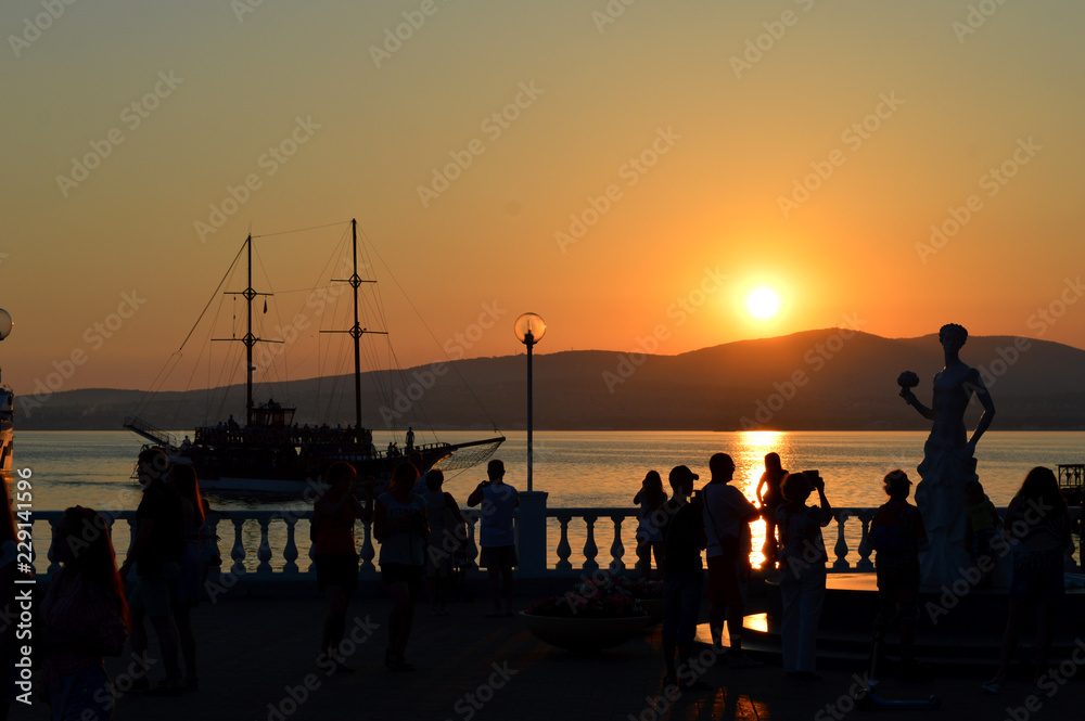 Gelendzhik embankment in the evening Gelendzhik embankment in the evening