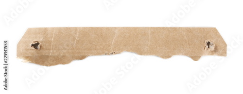 Blank cardboard price tag isolated on white background, top view