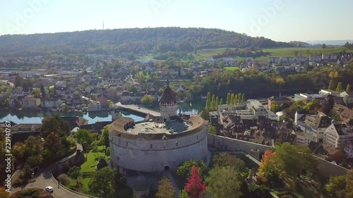 4K Aerial Drone view of Medieval Castle 16th century photo