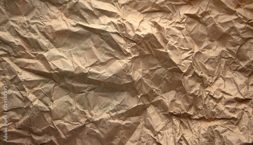 Fototapeta premium High detailed abstract packaging Yellow Wrinkled paper texture.