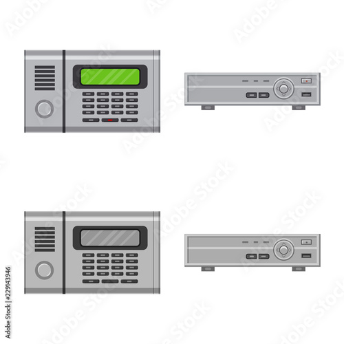 Vector design of office and house sign. Set of office and system vector icon for stock.