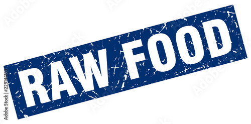 square grunge blue raw food stamp