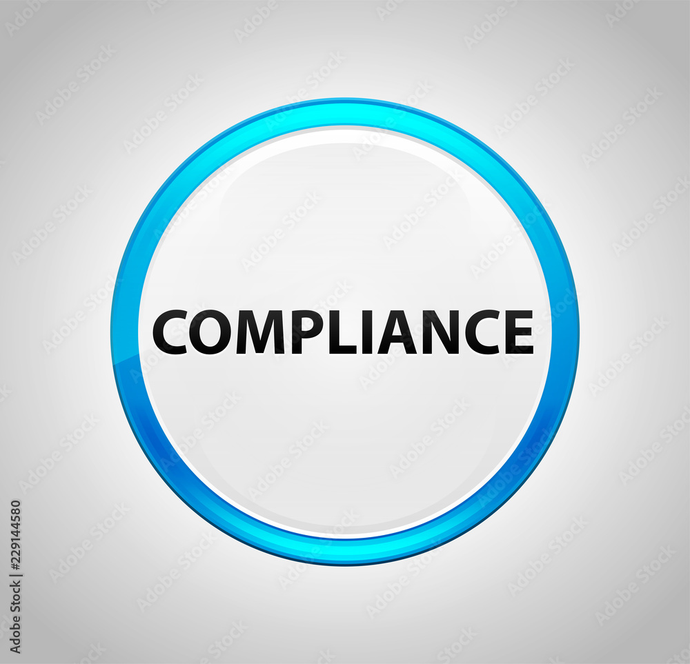 Compliance Round Blue Push Button Compliance Round Blue Push Button