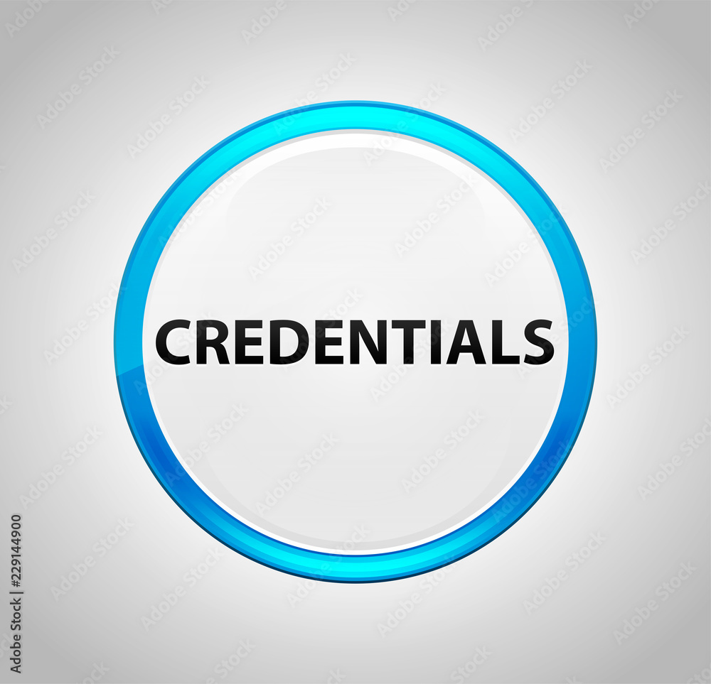 Credentials Round Blue Push Button Credentials Round Blue Push Button