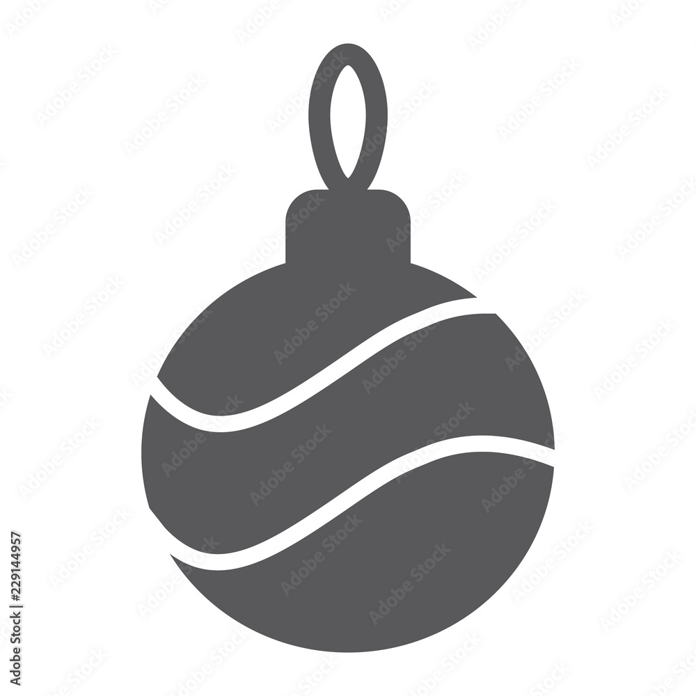Christmas tree ball glyph icon, xmas and decoration, bauble sign, vector graphics, a solid pattern on a white background Christmas tree ball glyph icon, xmas and decoration, bauble sign, vector graphics, a solid pattern on a white background