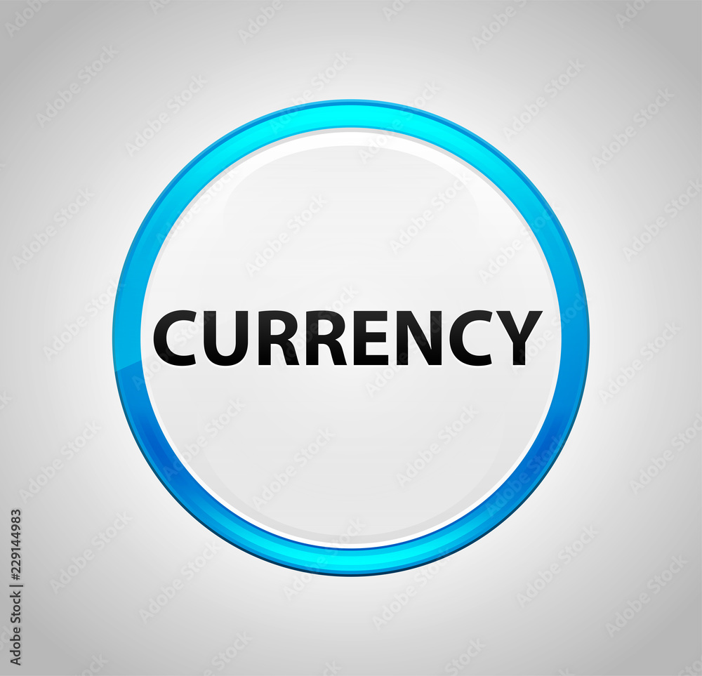Currency Round Blue Push Button Currency Round Blue Push Button