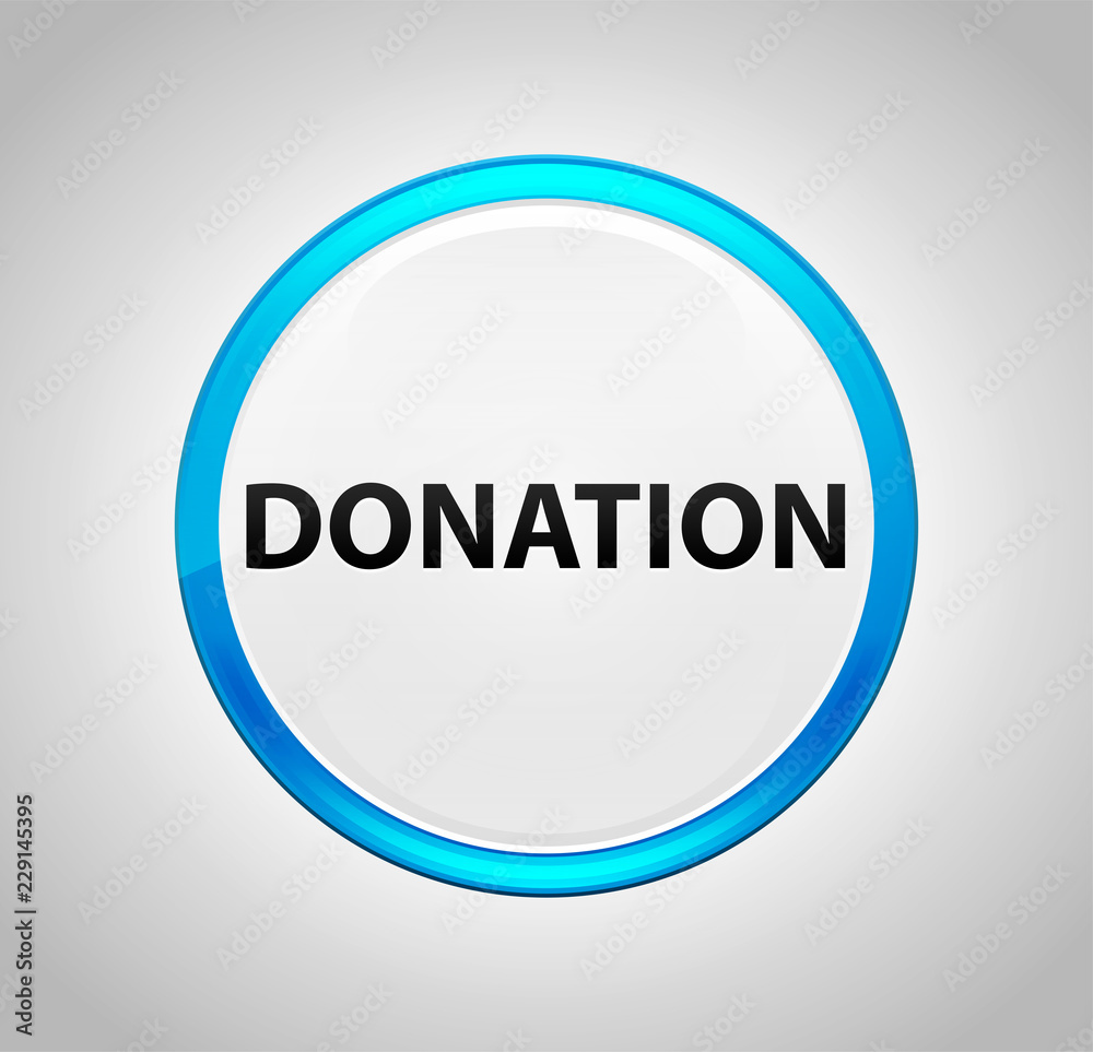 Donation Round Blue Push Button Donation Round Blue Push Button