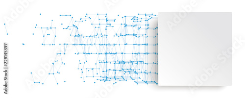Abstract Background Connected Dots Cube Paper Square