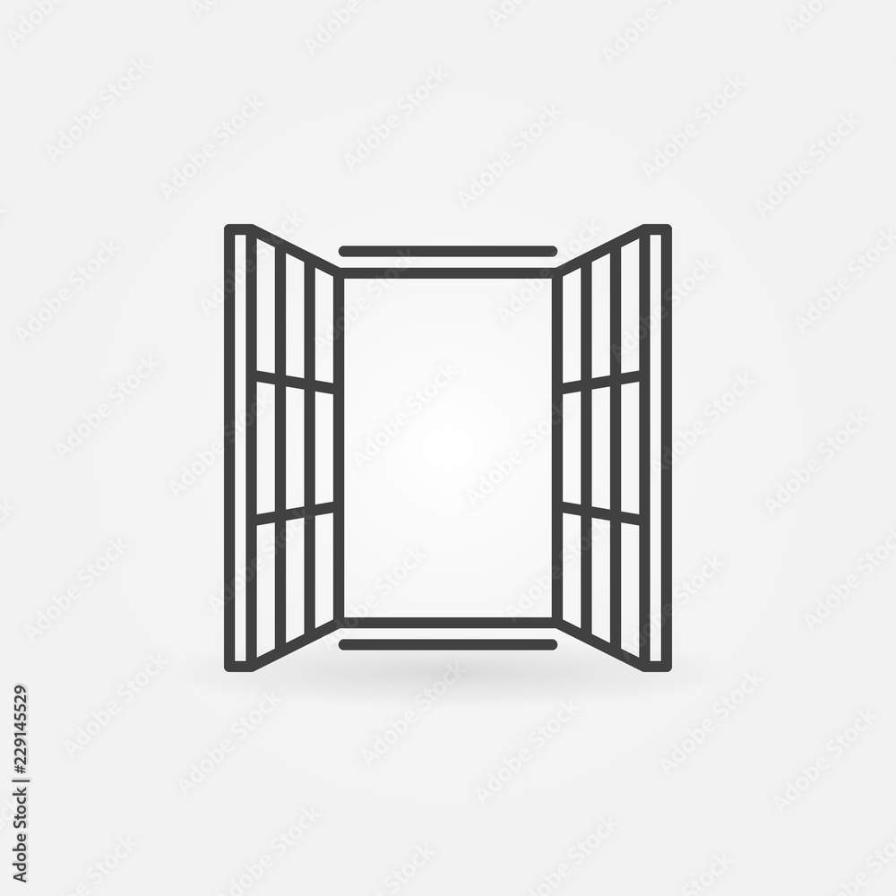 Modern window icon vector symbol in thin line style Modern window icon vector symbol in thin line style