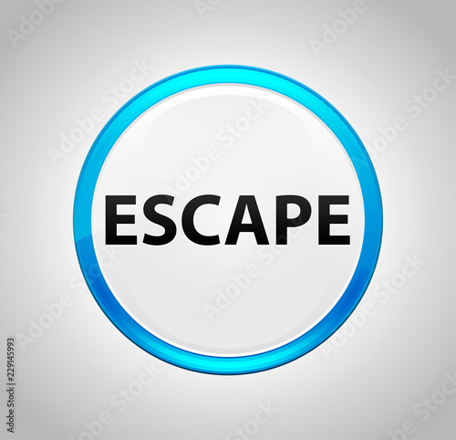 Escape Round Blue Push Button © Bluejayy
