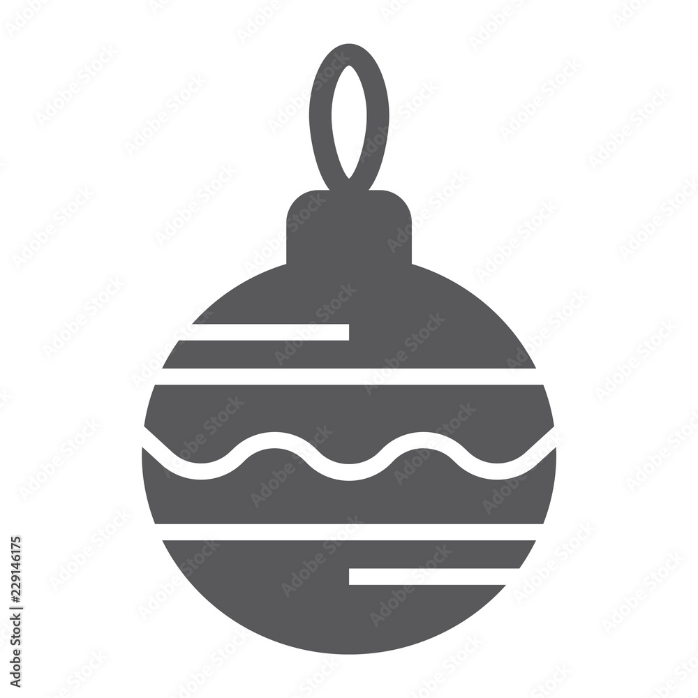 Christmas tree ball glyph icon, xmas and decoration, bauble sign, vector graphics, a solid pattern on a white background Christmas tree ball glyph icon, xmas and decoration, bauble sign, vector graphics, a solid pattern on a white background