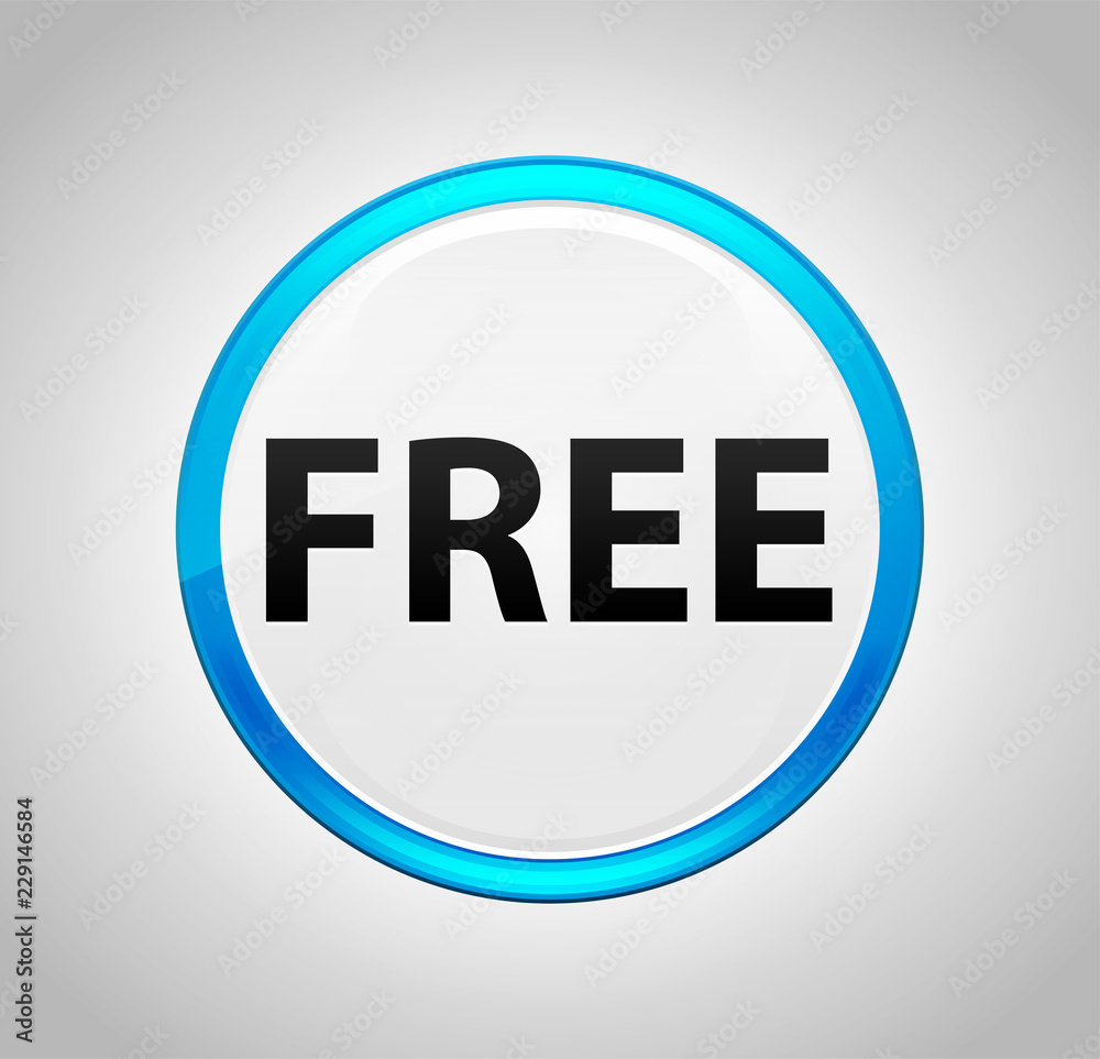 Free Round Blue Push Button Free Round Blue Push Button