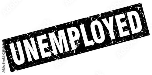 square grunge black unemployed stamp