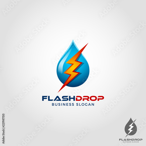 Flash Drop - Electric Water Logo Template