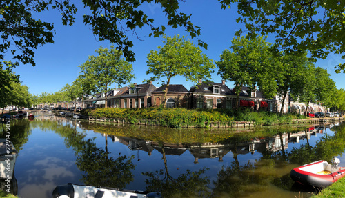 Panorama from the city canal of Bolsward photo