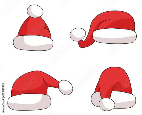 Weihnachtsmuetzen Set 4 rot