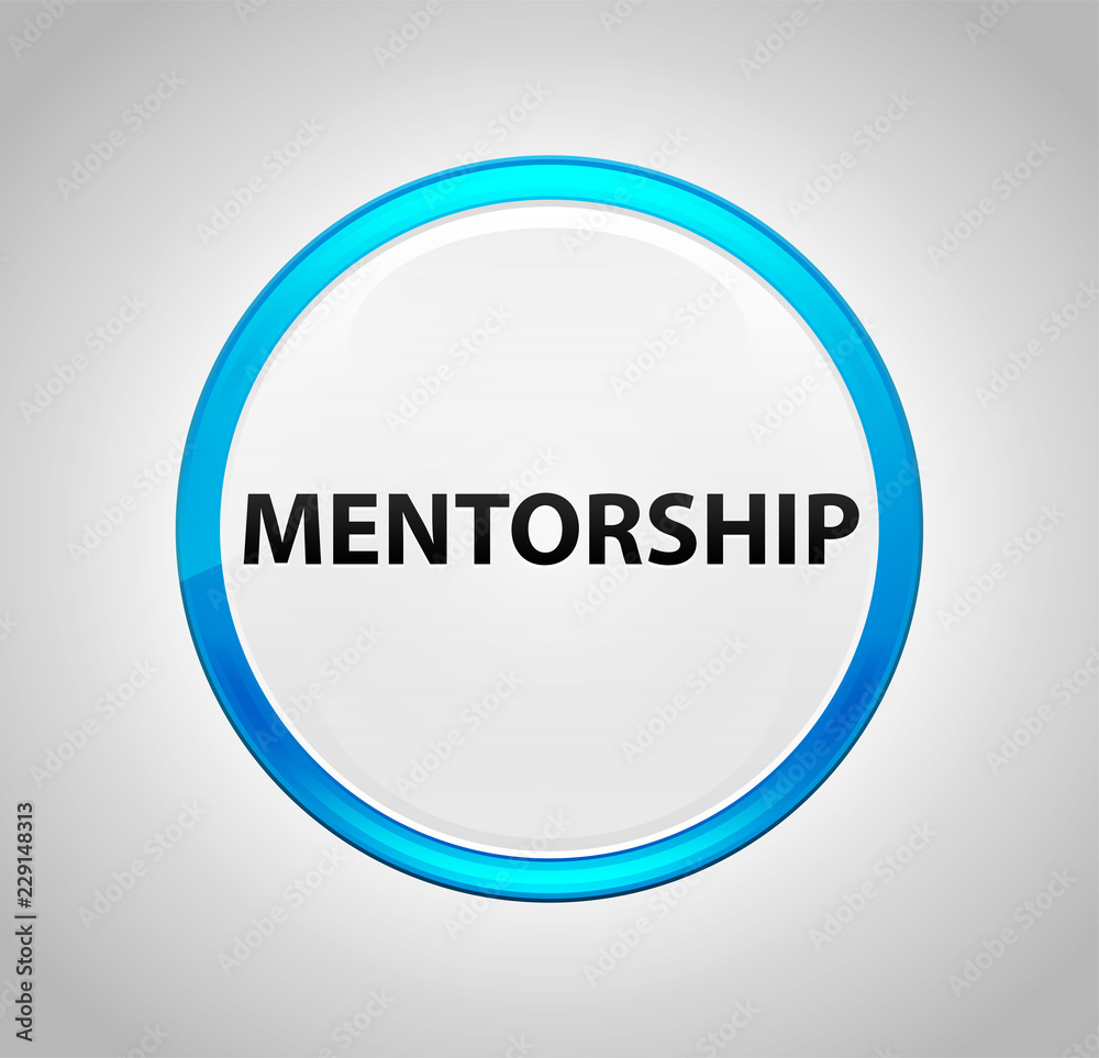 Mentorship Round Blue Push Button Mentorship Round Blue Push Button