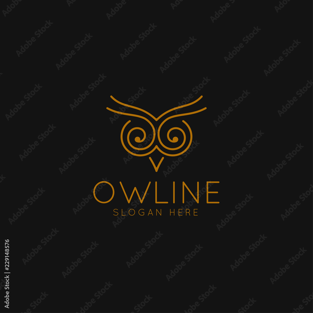 Smart Education logo with Owl Symbol and line art concept