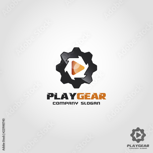 Play Gear - Auto multimedia logo Template