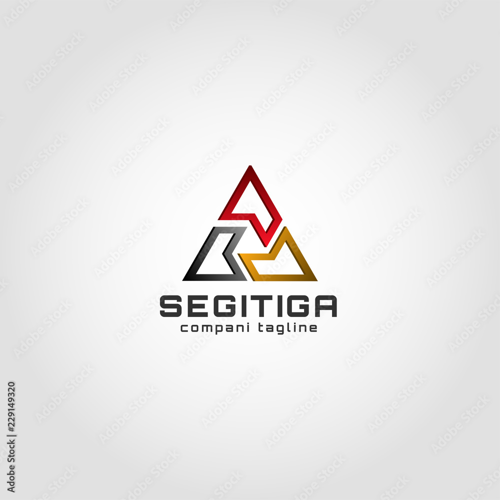 Fototapeta premium Segi tiga - Separated Triangle Logo