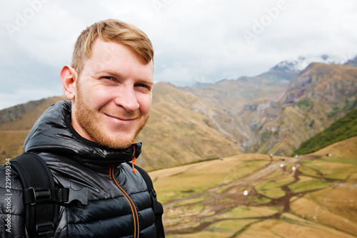 handsome man in the mountains