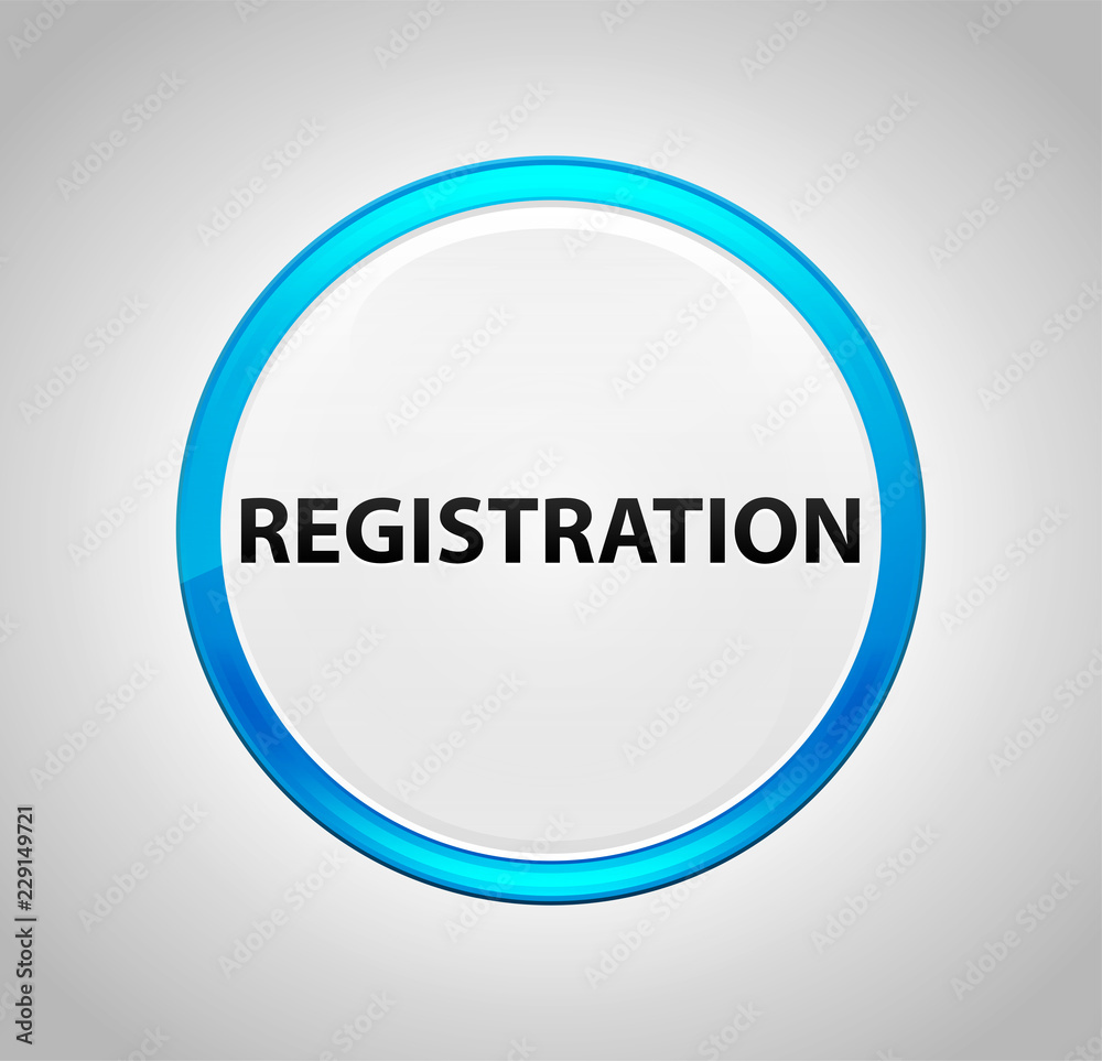 Registration Round Blue Push Button Registration Round Blue Push Button