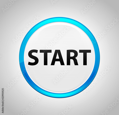 Start Round Blue Push Button