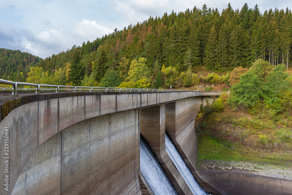 Oker dam in the Harz National Park, Lower Saxony, Germany