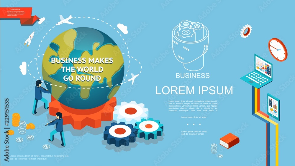 Isometric Business Colorful Template Isometric Business Colorful Template