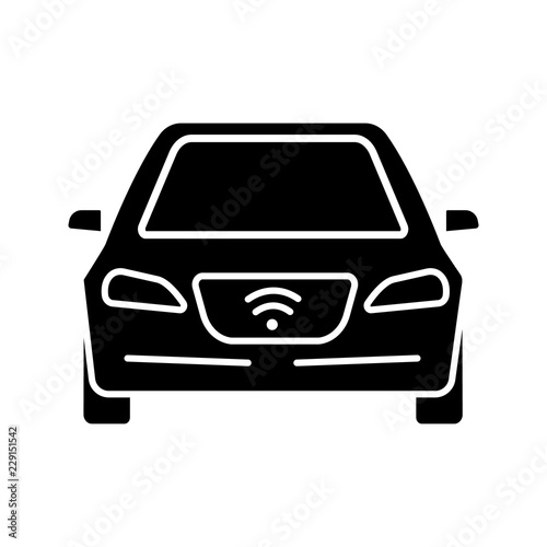 Smart car glyph icon